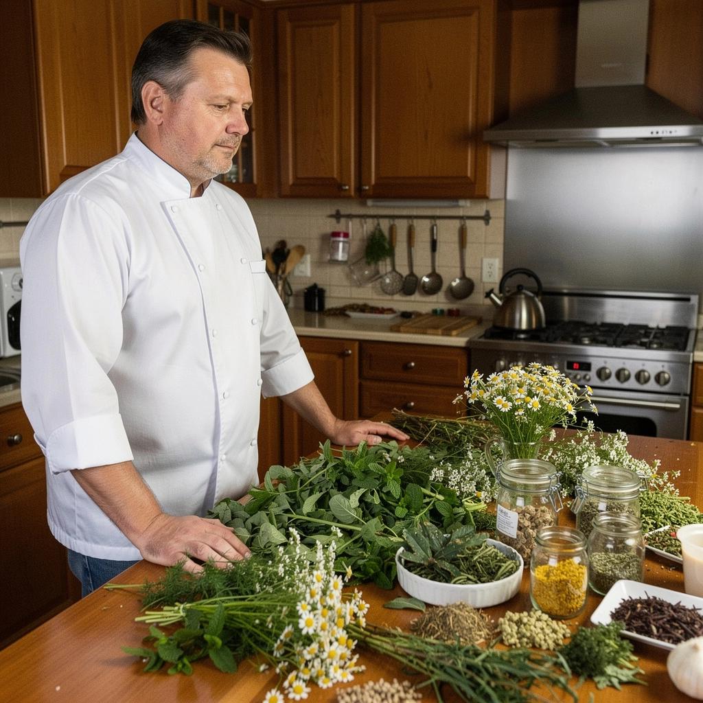 Celiuliozės sėklų arbatos ruošimo procesas virtuvėje.